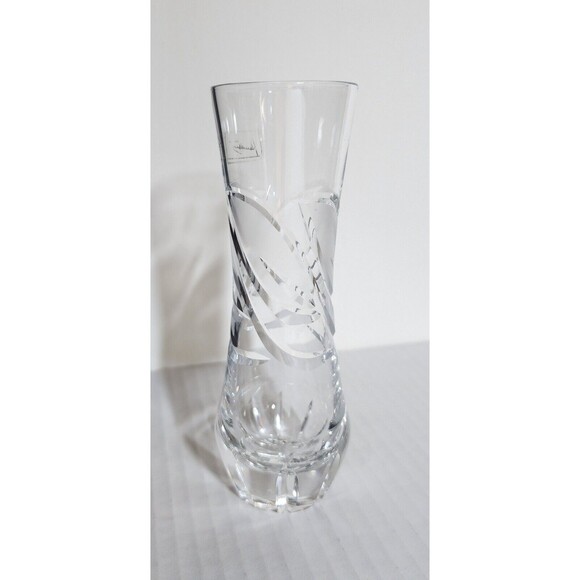 Small Glass Crystal Clear Vase Height 5 ⅝" - Picture 3 of 5